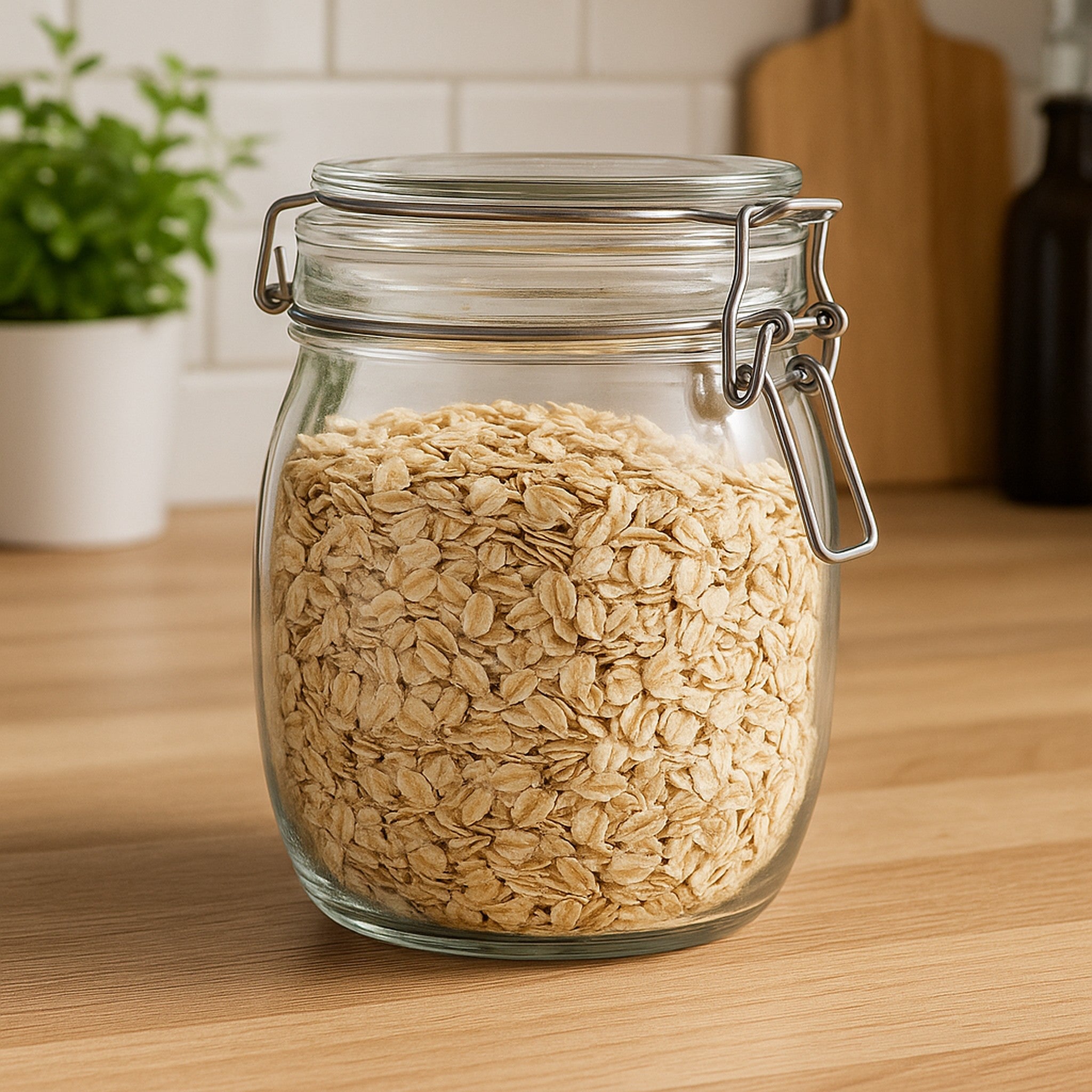 REGENT ROUND HERMETIC GLASS CANISTER WITH CLIP SEAL GLASS LID, 500ML