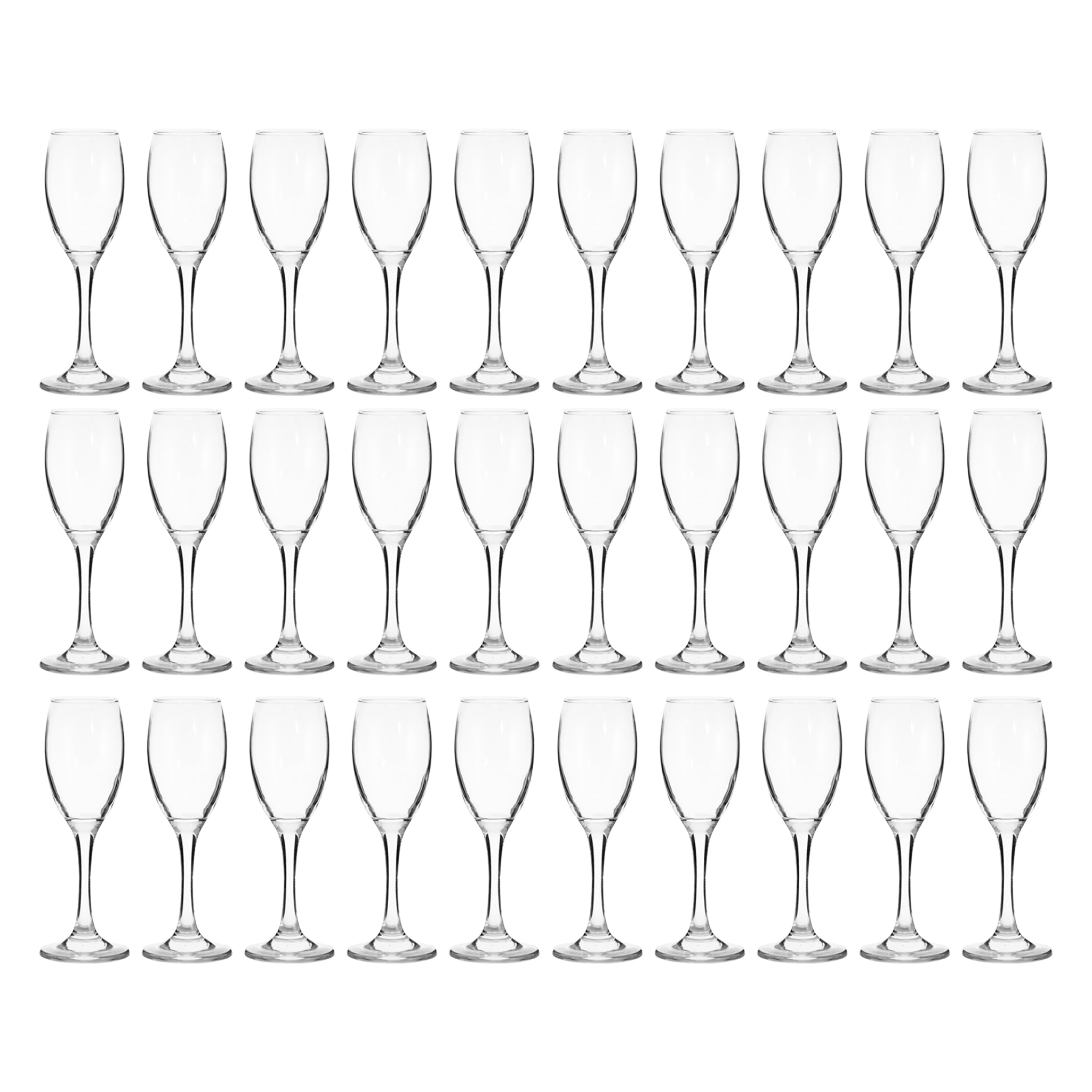 REGENT PLASTIC BLUE CRATE WITH 30 CHAMPAGNE FLUTES 30PK, 175ML