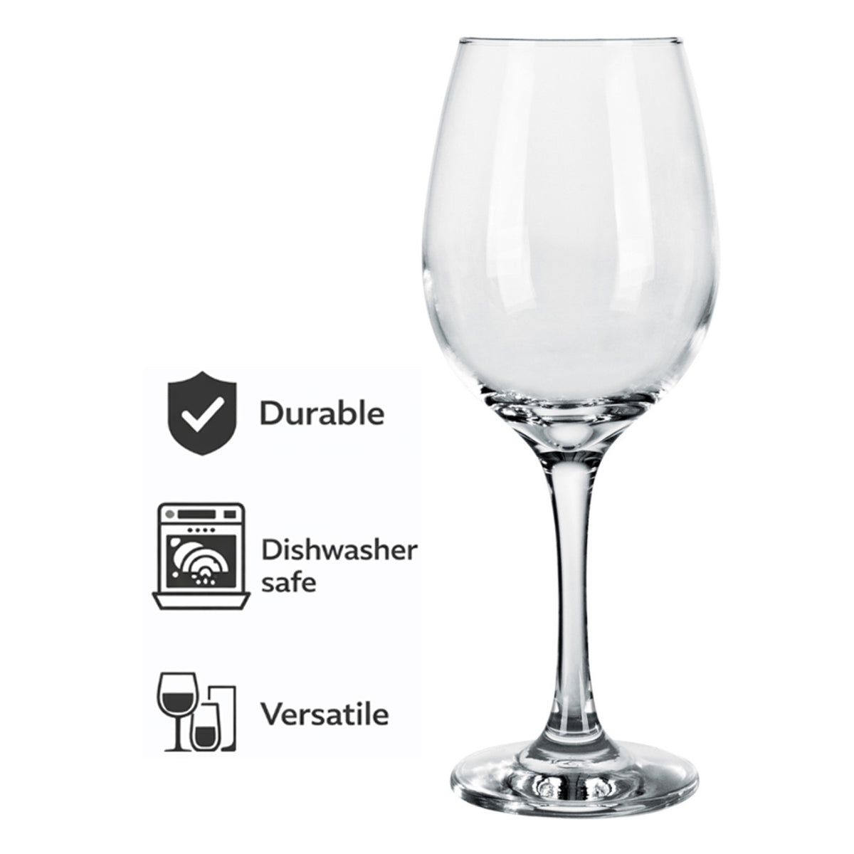 CONSOL LYON STEM WHITE WINE GLASS 4PK, 385ML