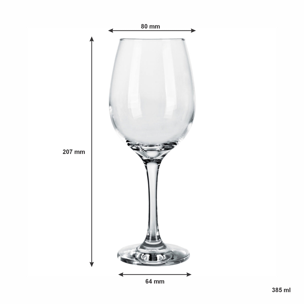 CONSOL LYON STEM WHITE WINE GLASS 4PK, 385ML