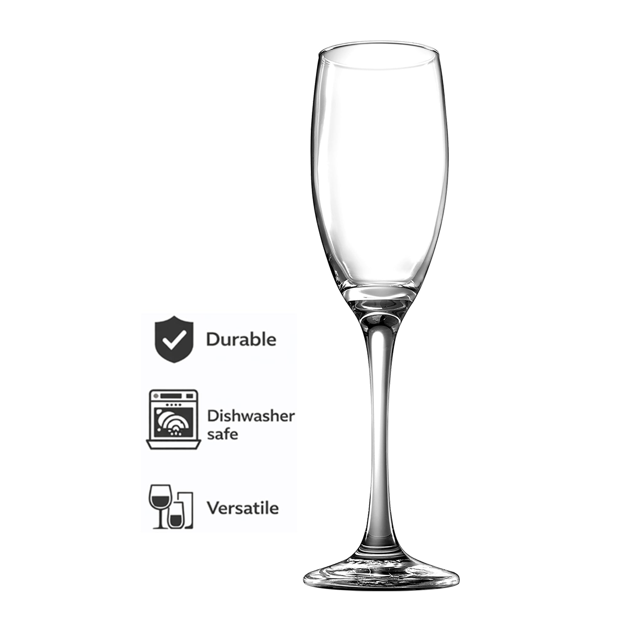 CONSOL LYON STEM CHAMPAGNE FLUTE 4PK, 180ML