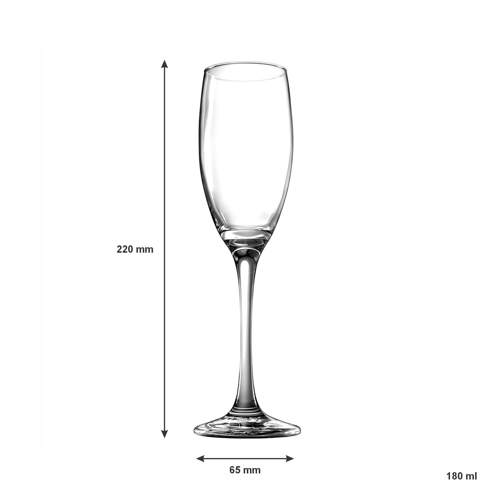 CONSOL LYON STEM CHAMPAGNE FLUTE 4PK, 180ML