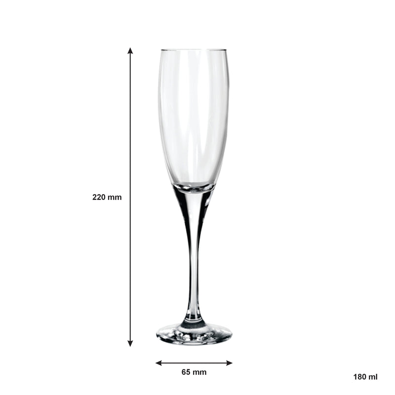 CONSOL LYON STEM CHAMPAGNE FLUTE 4 PACK, (180ML)