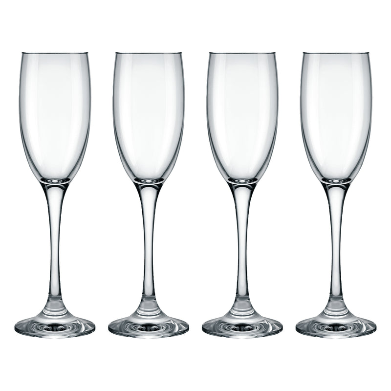 CONSOL LYON STEM CHAMPAGNE FLUTE 4 PACK, (180ML)