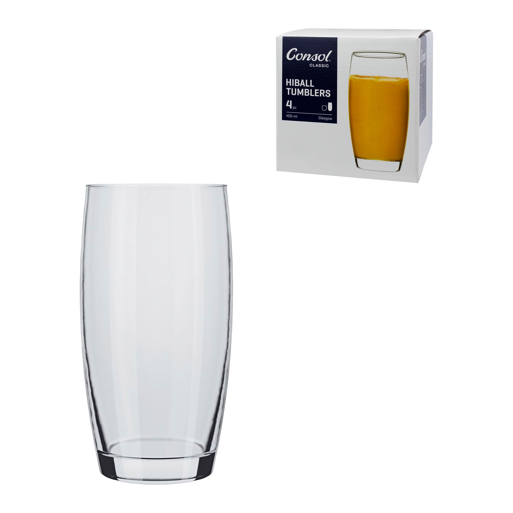 CONSOL GLASGOW HIBALL TUMBLER 4PK, 400ML