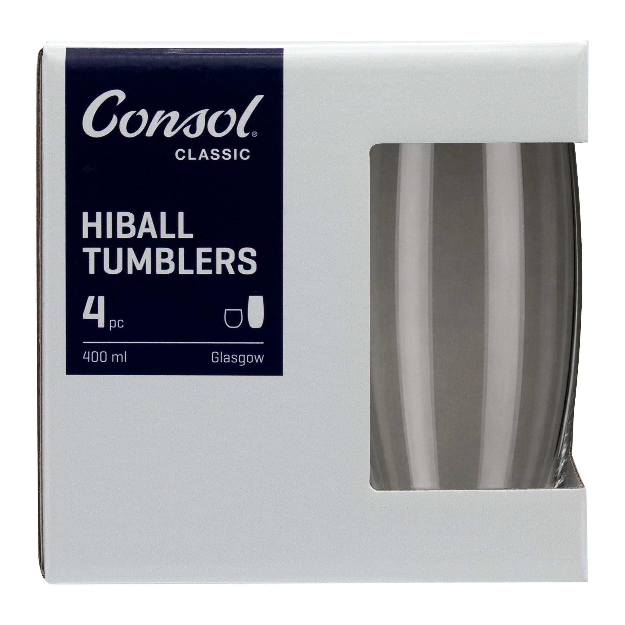 CONSOL GLASGOW HIBALL TUMBLER 4PK, 400ML