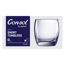 CONSOL GLASGOW WHISKEY TUMBLER 4 PACK, (330ML)