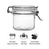 REGENT HERMETIC GLASS CANISTER WITH CLIP SEAL GLASS LID, 200ML