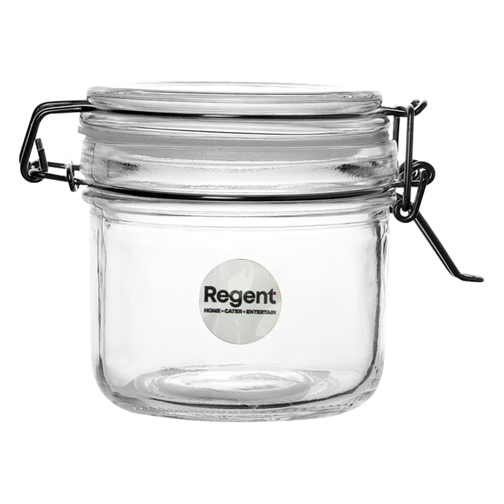 REGENT HERMETIC GLASS CANISTER WITH CLIP SEAL GLASS LID, 200ML