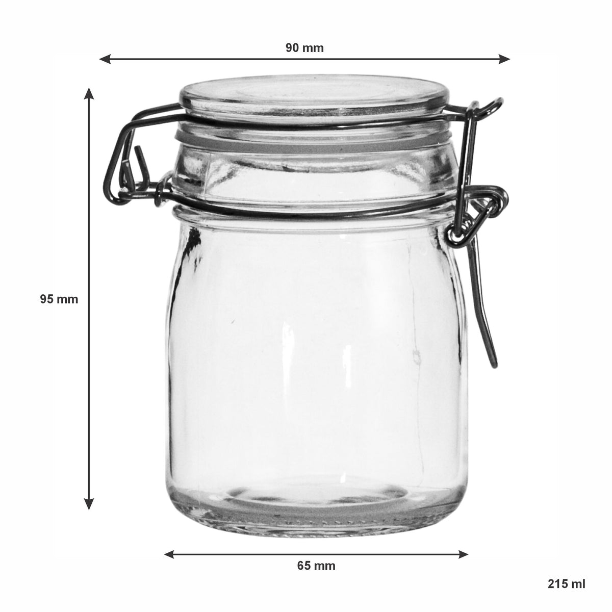 REGENT ROUND HERMETIC GLASS CANISTER WITH CLIP SEAL GLASS LID, 215ML