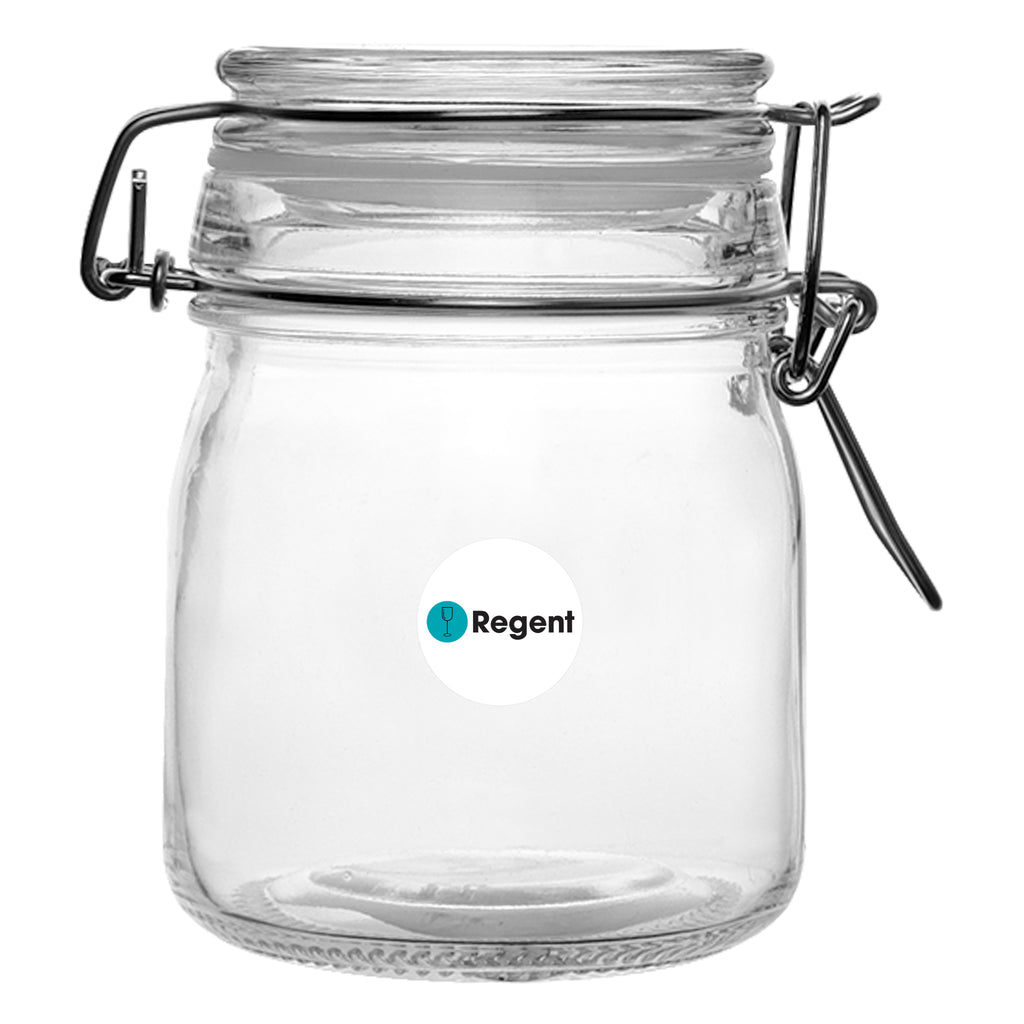 REGENT ROUND HERMETIC GLASS CANISTER WITH CLIP SEAL GLASS LID, 215ML