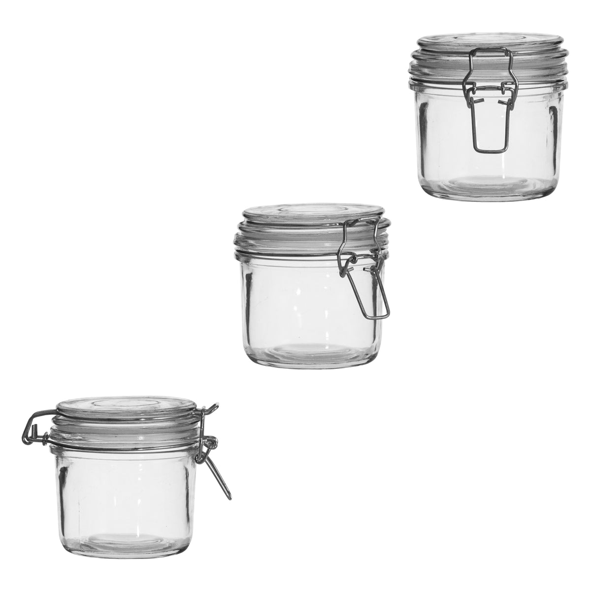 REGENT ROUND HERMETIC GLASS CANISTER WITH CLIP SEAL GLASS LID, 350ML