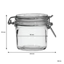 REGENT HERMETIC GLASS CANISTER WITH CLIP SEAL GLASS LID, 350ML (95X95MM DIA)