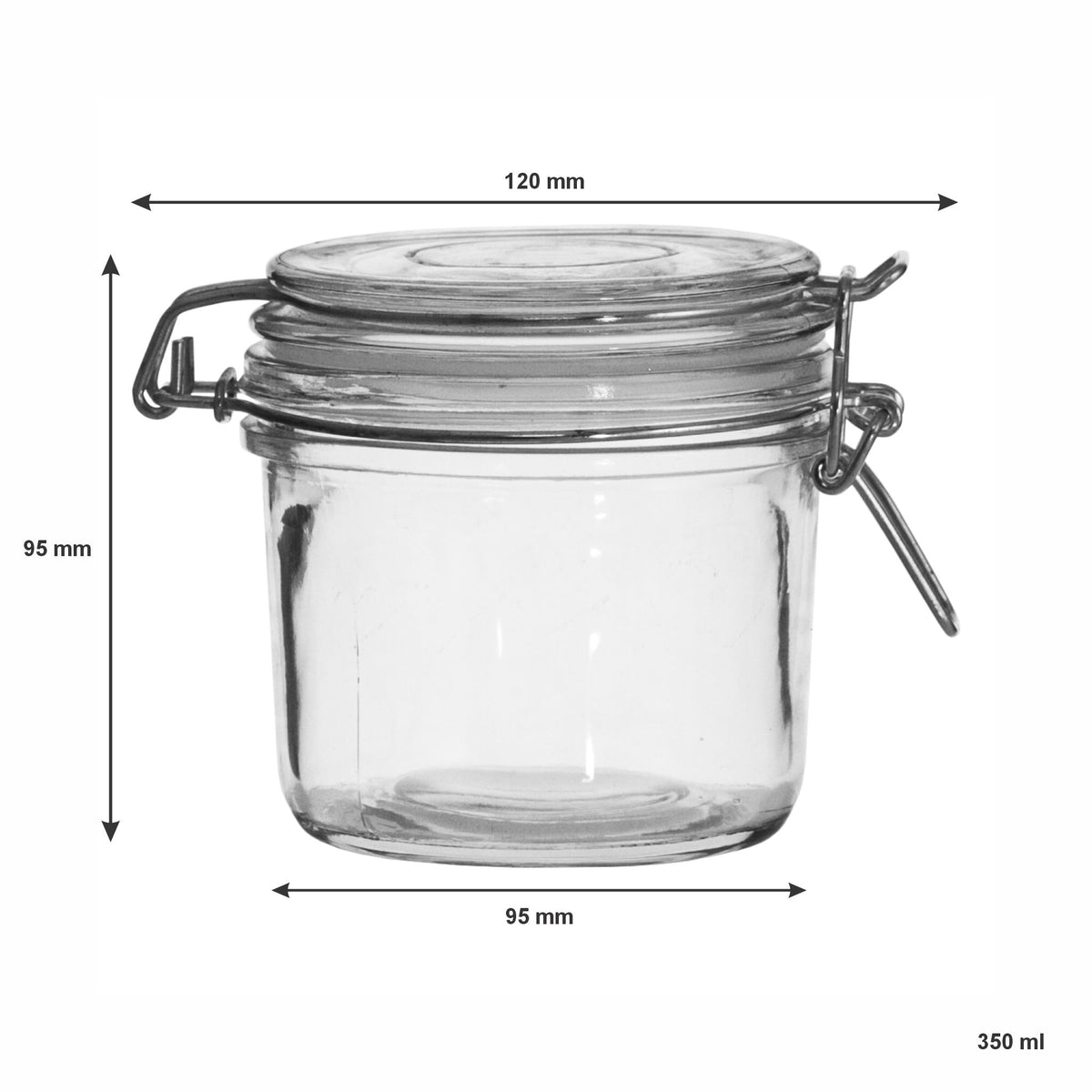 REGENT ROUND HERMETIC GLASS CANISTER WITH CLIP SEAL GLASS LID, 350ML