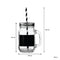 REGENT GLASS MASON JAR MUG WITH BLACK NOTES, LID & STRAW, 450ML (135X78X105MM)
