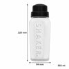 REGENT GLASS SALAD DRESSING/COCKTAIL SHAKER BOTTLE WITH BLACK PLASTIC LID, 550ML