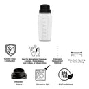 REGENT GLASS SALAD DRESSING/COCKTAIL SHAKER BOTTLE WITH BLACK PLASTIC LID, 550ML