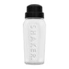 REGENT GLASS SALAD DRESSING/COCKTAIL SHAKER BOTTLE WITH BLACK PLASTIC LID, 550ML
