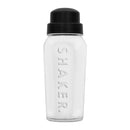 REGENT GLASS SALAD DRESSING/COCKTAIL SHAKER BOTTLE WITH BLACK PLASTIC LID, 550ML