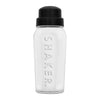 REGENT GLASS SALAD DRESSING/COCKTAIL SHAKER BOTTLE WITH BLACK PLASTIC LID, 550ML