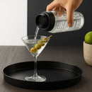 REGENT GLASS SALAD DRESSING/COCKTAIL SHAKER BOTTLE WITH BLACK PLASTIC LID, 550ML