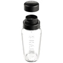 REGENT GLASS SALAD DRESSING/COCKTAIL SHAKER BOTTLE WITH BLACK PLASTIC LID, 550ML