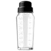 REGENT GLASS SALAD DRESSING/COCKTAIL SHAKER BOTTLE WITH BLACK PLASTIC LID, 550ML