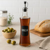 REGENT GLASS OIL OR VINEGAR BOTTLE WITH NOTES & POURER, 400ML