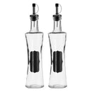REGENT GLASS OIL OR VINEGAR BOTTLE WITH NOTES & POURER, 400ML (67MM DIAX295MM)