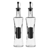 REGENT GLASS OIL OR VINEGAR BOTTLE WITH NOTES & POURER, 400ML (67MM DIAX295MM)