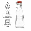 REGENT GLASS EMBOSSED DESIGN BOTTLE WITH RED CLIP TOP LID, 1L