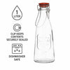 REGENT GLASS EMBOSSED DESIGN BOTTLE WITH RED CLIP TOP LID, 1L