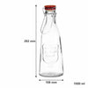 REGENT GLASS EMBOSSED DESIGN BOTTLE WITH RED CLIP TOP LID, 1L