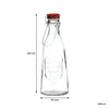 REGENT GLASS EMBOSSED DESIGN BOTTLE WITH RED CLIP TOP LID, 1LT (102MM DIAX290MM)