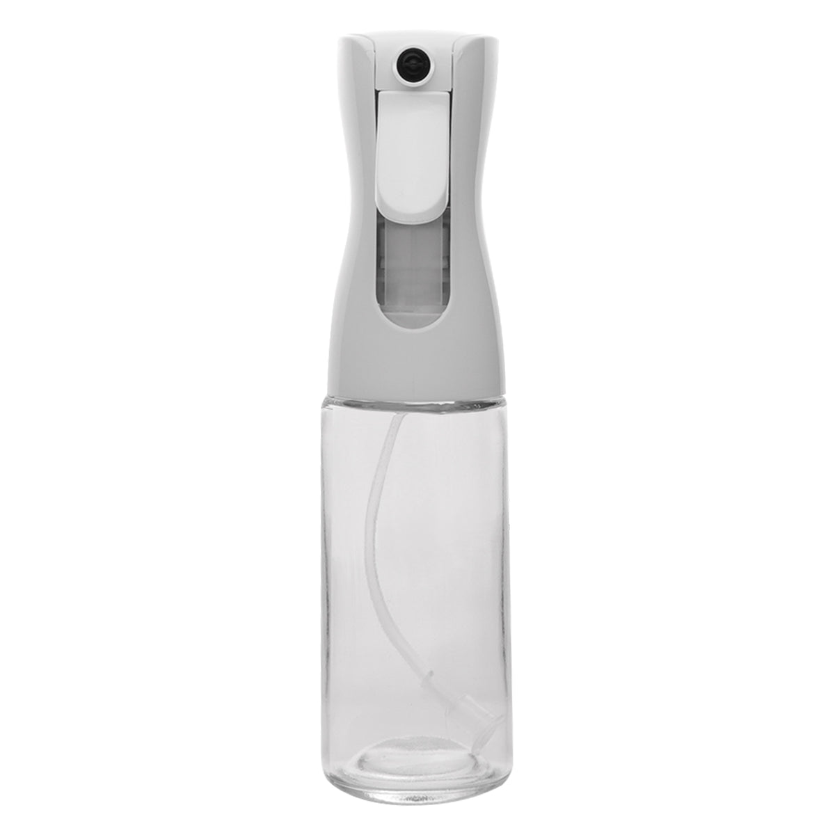 REGENT GLASS OIL SPRAY BOTTLE WITH WHITE PLASTIC SPRAY HEAD, 230ML
