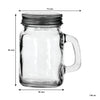 REGENT MINI MASON JAR SALT/PEPPER GLASS SHAKERS WITH HANDLES 6PK, 140ML