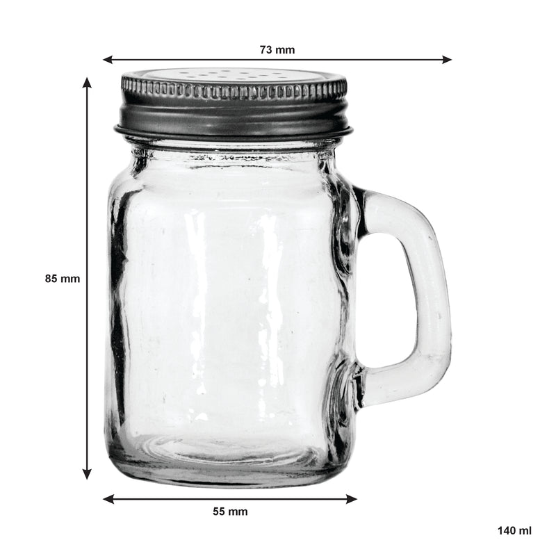 REGENT MINI MASON JAR S&P SHAKER 6 PACK, 140ML (80X73X55MM)