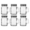 REGENT MINI MASON JAR SALT/PEPPER GLASS SHAKERS WITH HANDLES 6PK, 140ML