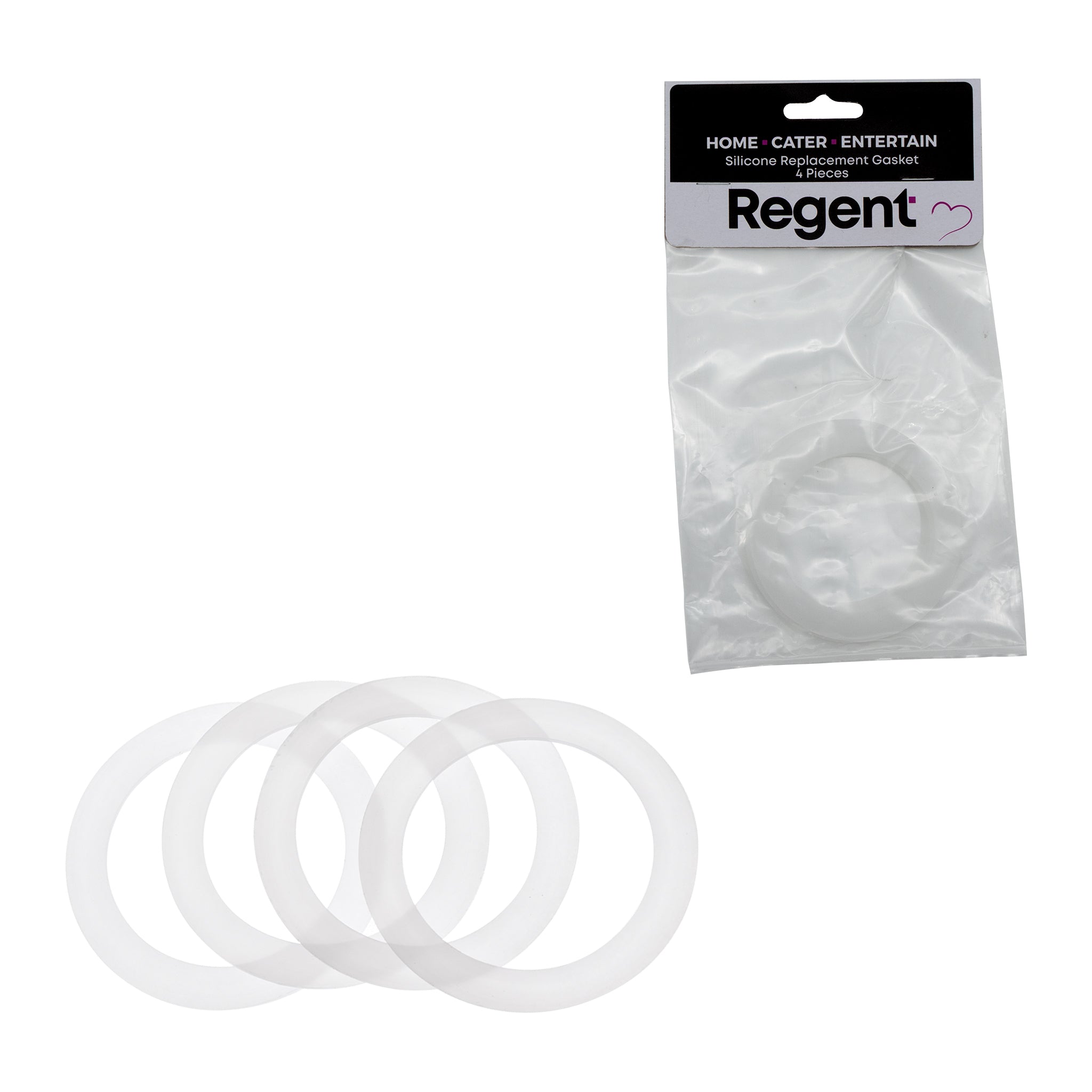 REGENT SILICONE REPLACEMENT GASKETS 4PK, FITS 80MM DIA