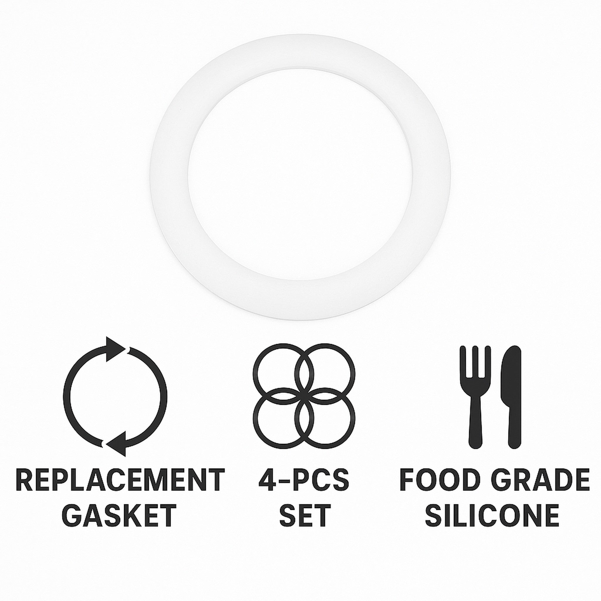 REGENT SILICONE REPLACEMENT GASKETS 4PK, FITS 80MM DIA