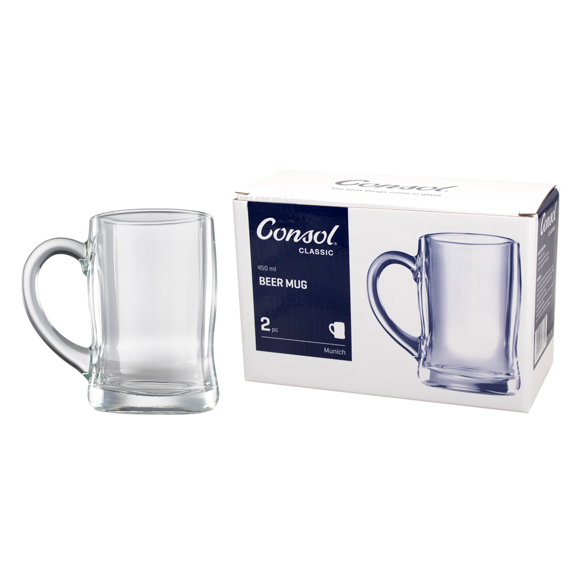 CONSOL MUNICH BEER MUG 2PK, 450ML