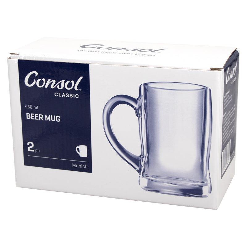 CONSOL MUNICH BEER MUG 2PK, 450ML