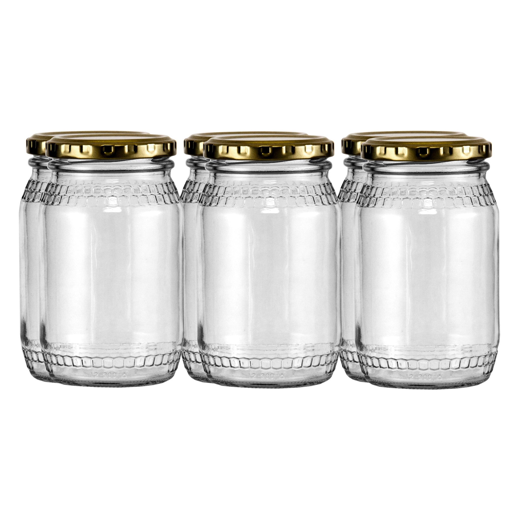 CONSOL HONEY JARS WITH GOLD LIDS 6PK, 352ML