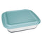 MARINEX SQUARE ROASTER WITH COLOURED PLASTIC LID, 1.1LT (212X188X52MM)