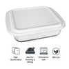 MARINEX SQUARE ROASTERS WITH COLOURED PLASTIC LIDS, 1.1L