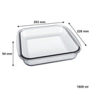 MARINEX SQUARE ROASTER WITH COLOURED PLASTIC LID, 1.8LT (252X226X54MM)