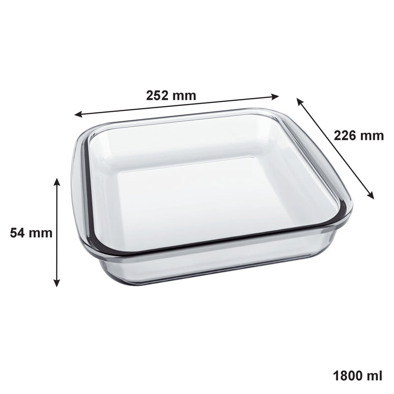 MARINEX SQUARE ROASTER WITH COLOURED PLASTIC LID, 1.8LT (252X226X54MM)