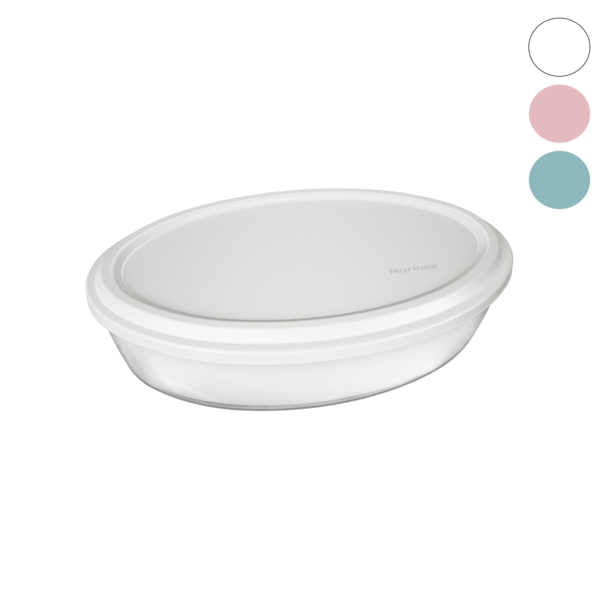 MARINEX OVAL ROASTERS WITH COLOURED PLASTIC LIDS, 1.6L
