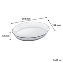 MARINEX OVAL ROASTER WITH COLOURED PLASTIC LID, 1.6LT (268X188X61MM)