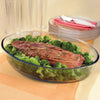 MARINEX OVAL ROASTER WITH COLOURED PLASTIC LID, 1.6LT (268X188X61MM)